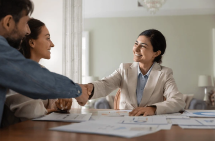 Advisor explaining loan charts to a client